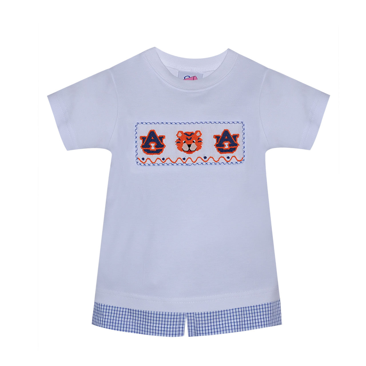 smocked auburn short set- boy