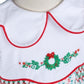 Christmas pattern print hand smocked long sleeves bubble