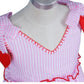 Valentine's theme in pale pink medium stripe dress