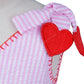 Valentine's theme in pale pink medium stripe dress