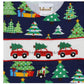 Christmas tree hand smocked boy longall