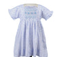 Handsmocked Blue and White floral Dress