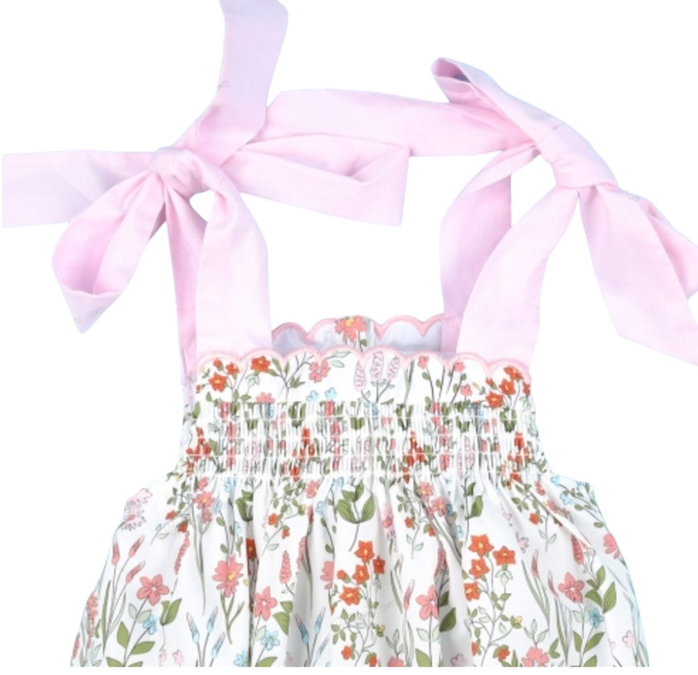 Floral Bubble With Pink Bows For Girl