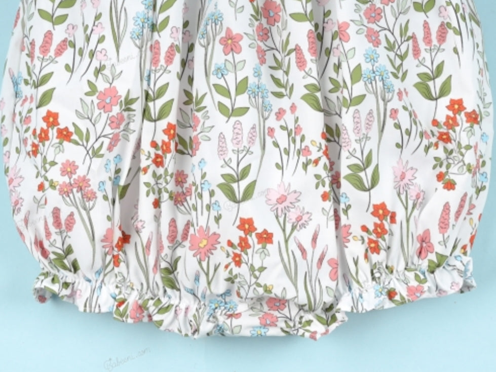 Floral Bubble With Pink Bows For Girl