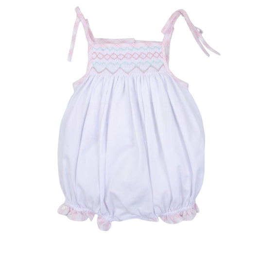 Geometric Handsmocked baby bubble