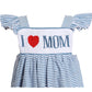 I LOVE MOM HANDSMOCKED BUBBLE WITH BOWS