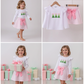 PINK CHRISTMAS TREE EMBROIDERY SKORTS SET