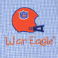 Helmet Applique Boy Bubble Navy/Orange Gingham-Auburn