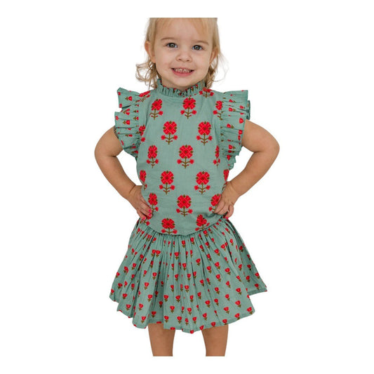 green floral 2 piece