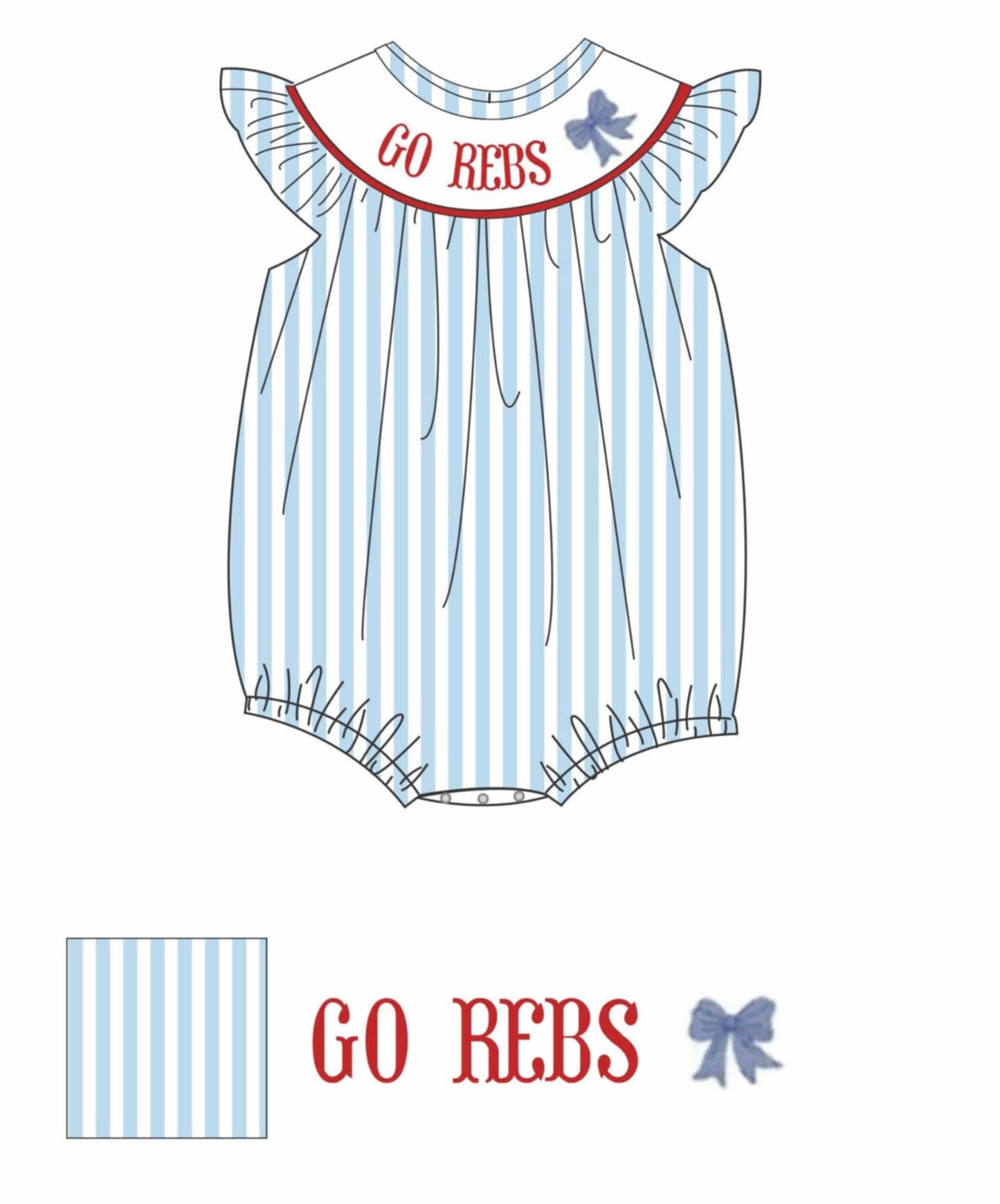 Ole Miss Bubble-Handsmocked