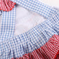 Blue Gingham Crab Ruffle Romper