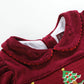 Red Velour Christmas Tree Smocked Dress