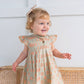 Sage-Green Floral Printed Box Pleat Dress