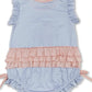 Pink Flutter Sleeves Ballerina Dance Shoes Baby Girls Romper back