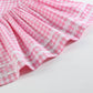 Pink Check Ruffle A-Line Dress