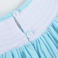 Light Blue Flamingo Smocked Flutter Romper