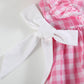 Pink Check Ruffle A-Line Dress