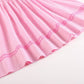 Pink Striped Flamingo Smocked Bishop Dress