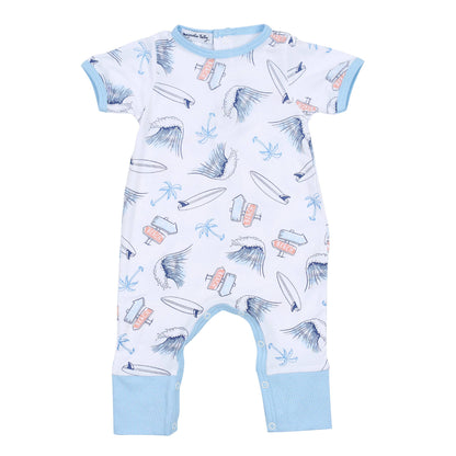 Catch Some Waves Blue Printed S/S Playsuit