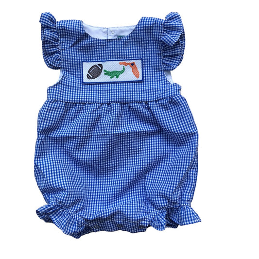 Blue Gingham Seersucker Florida Gameday Bubble