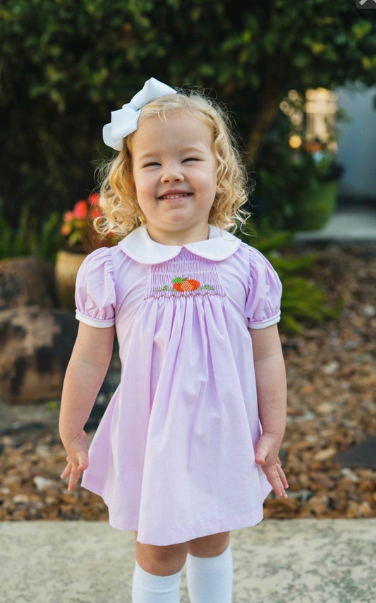 Pink Smocked Pumpkin Dress
