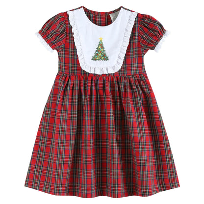 Red Christmas Tree Yoke Dress