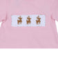 SMOCKED 2 Piece Girls Christmas Deer