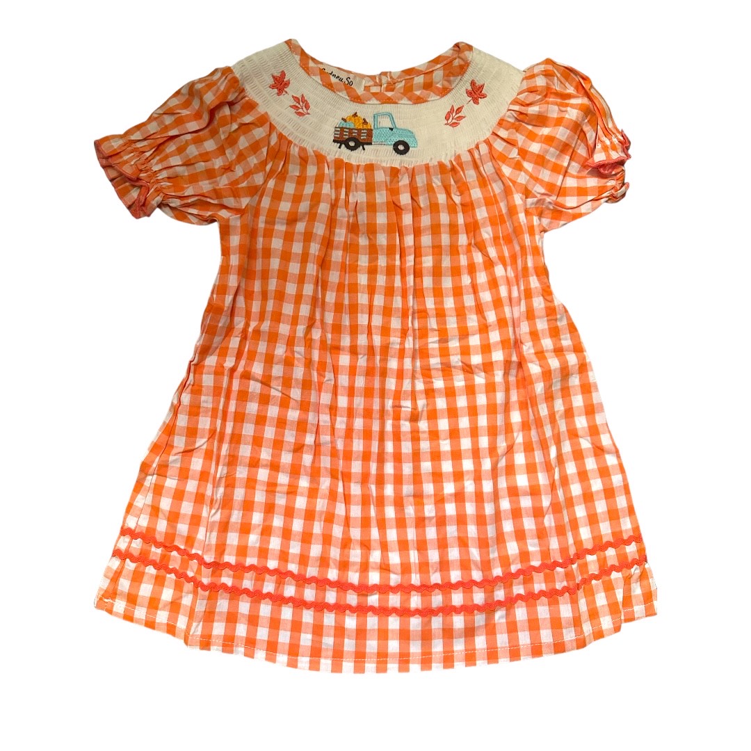 Orange Gingham Pumpkin Dress