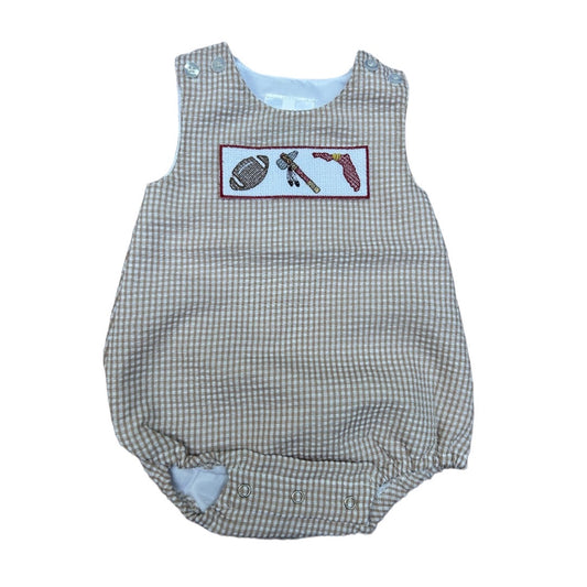Boy Tan Gingham Florida State Bubble