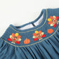 Cobalt Blue Turkey Smocked Bubble Romper