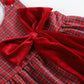 Red Plaid Santa Bow Sleeveless Babydoll dress
