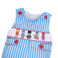 Boy shortall cute super heroes aqua stripe