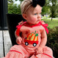 Orange Gingham Pumpkin Bow Accent Overalls