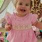 Pink smocked bow bubble