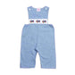 Blue Gingham Airplane Smocked Longall Jumpsuit