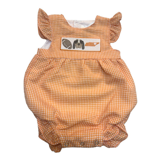 Orange Gingham Seersucker Tennessee Gameday Bubble