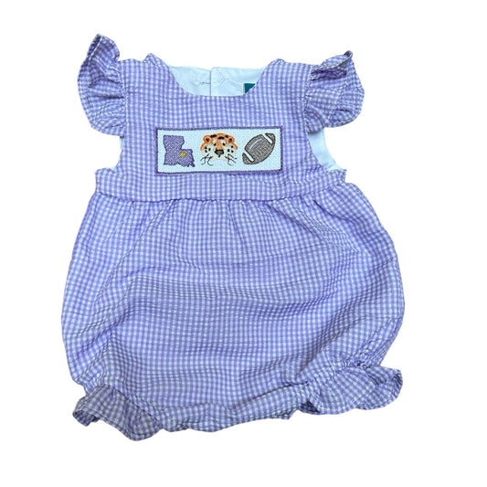 Purple Gingham Seersucker LSU Gameday Bubble
