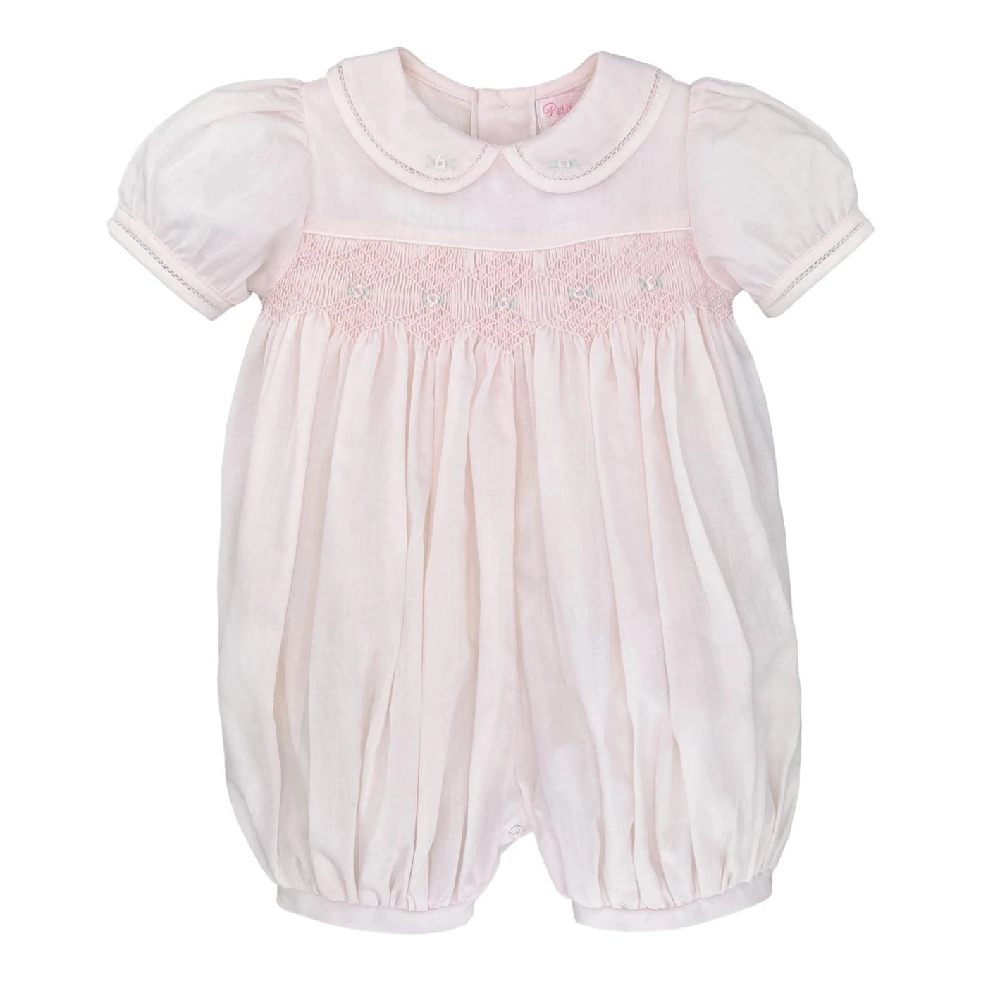 Pink French Bubble with Diamond Smocking – POPPIBLUE