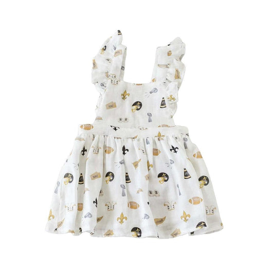 Let's Go Saints Organic Muslin Gameday Dress